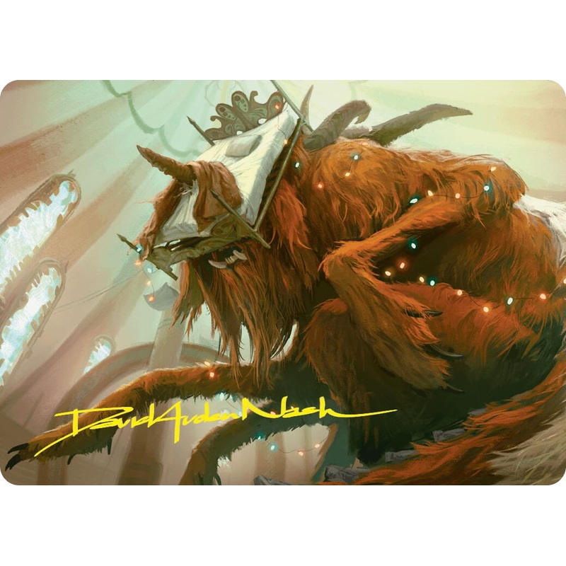 Bedhead Beastie Art Card (Gold-Stamped Signature) [Duskmourn: House of Horror Art Series]