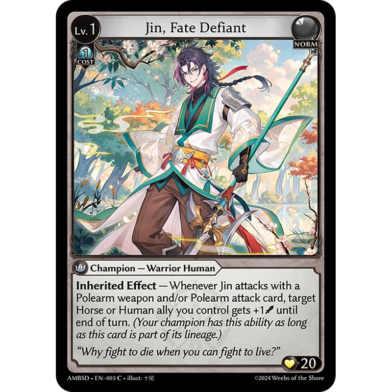 Jin, Fate Defiant (003) [Mortal Ambition Starter Decks]