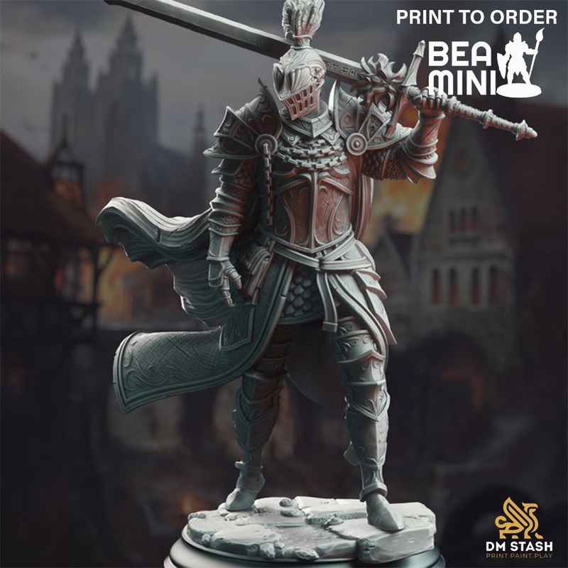 Lothar the Black – Knight of the Dusk | BeaMini Print to Order Miniatures