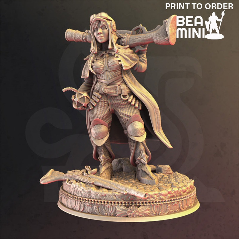 Brumhilda – Dwarven Ranger | BeaMini Print to Order Miniatures