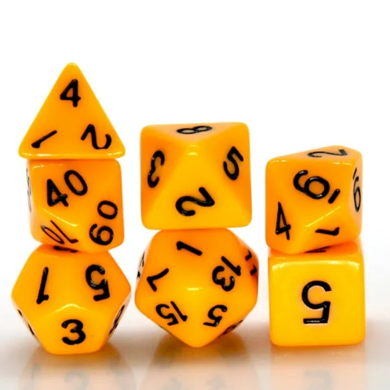 Goldbug – 7 Piece Polyhedral Dice Set + Dice Bag