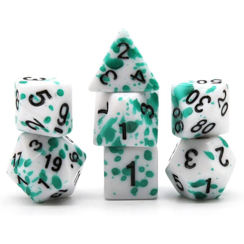 The Splatterdome – 7 Piece Polyhedral Dice Set + Dice Bag