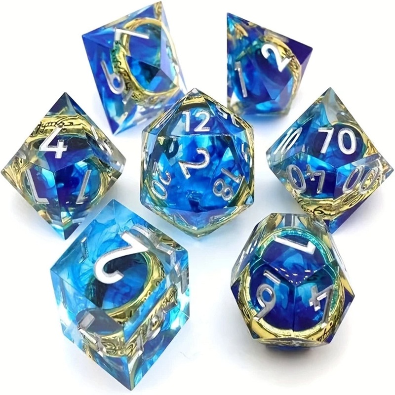 The Rings of Power – Handcrafted Sharp Edge Dice Set & Dice Case