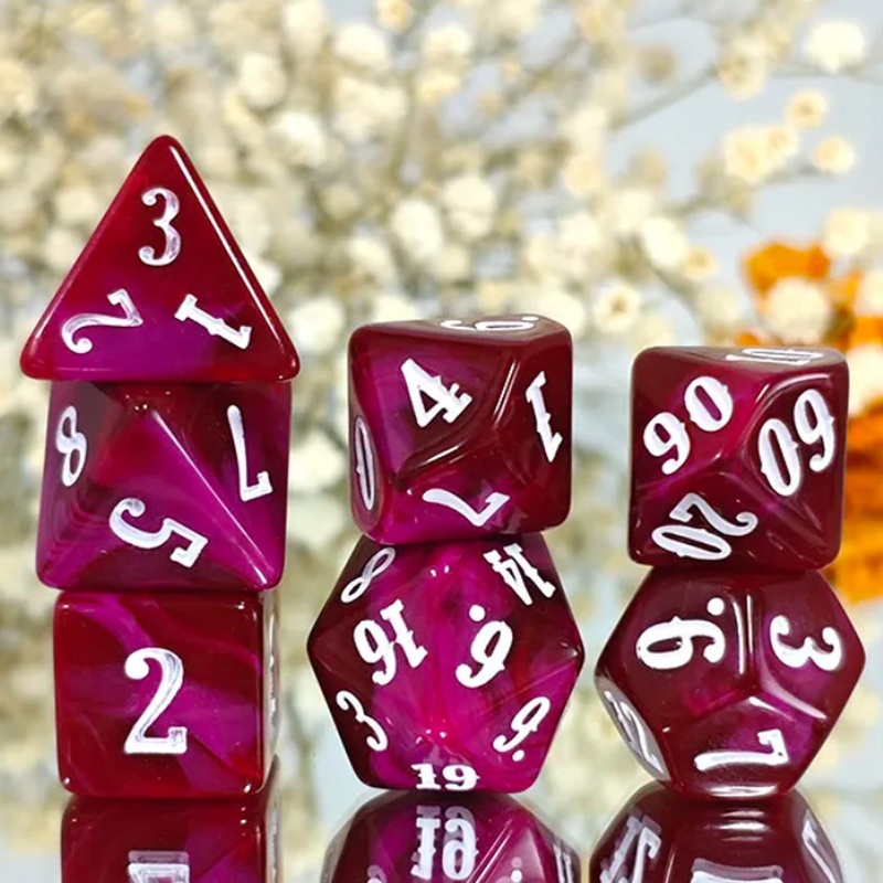 Belladona – 7 Piece Polyhedral Dice Set + Dice Bag