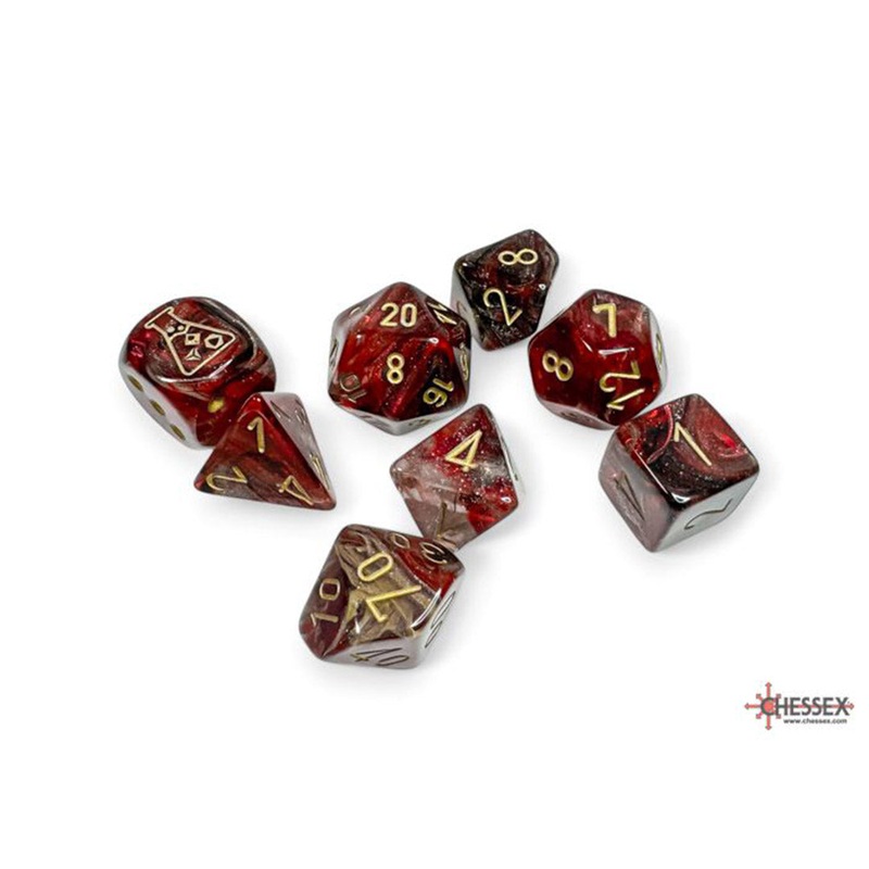Chessex Lab Dice – Borealis Cosmos/Gold  8 Piece Polyhedral Dice Set (CHX 30064)