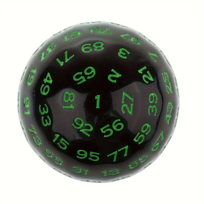 D100 (One Hundred Sided Dice) – Black/Green