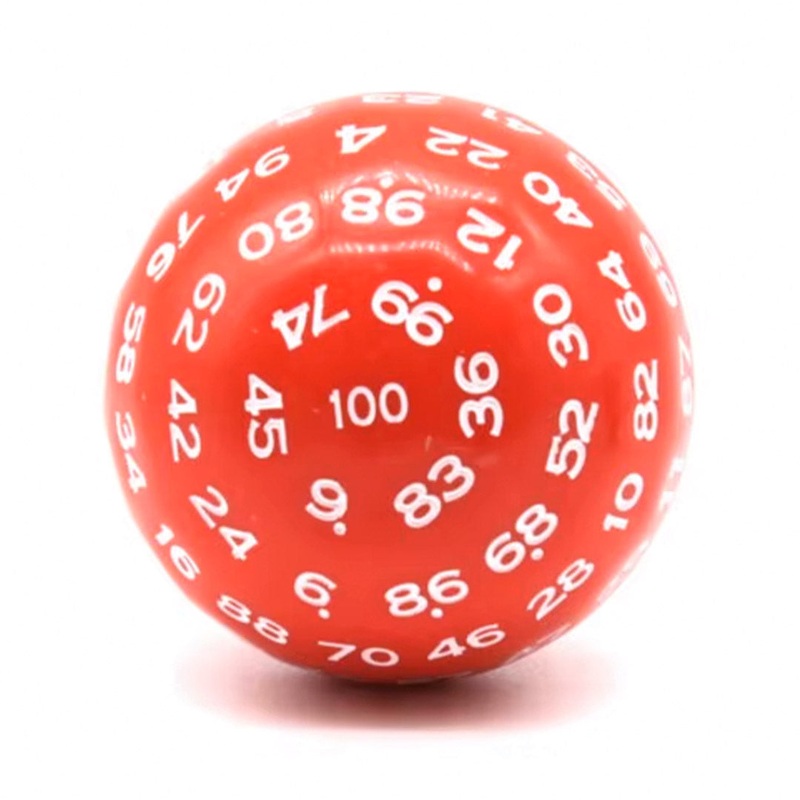 D100 (One Hundred Sided Dice) – Red/White