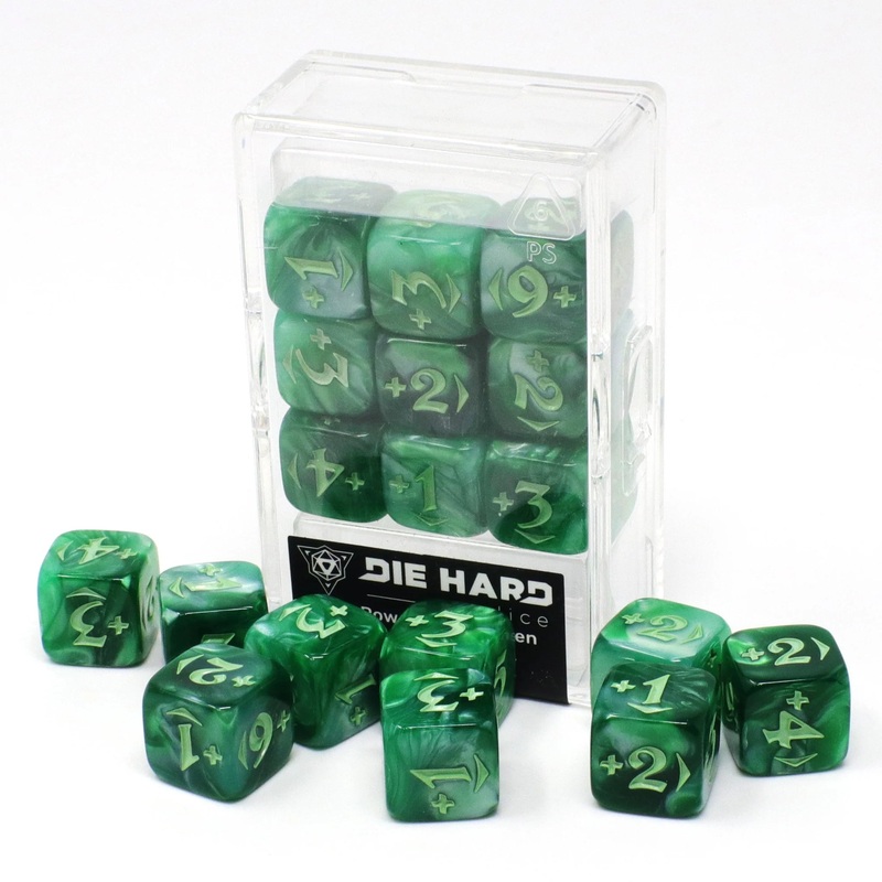 Die Hard Dice Spindown Counters – Plus Power Pack – Green