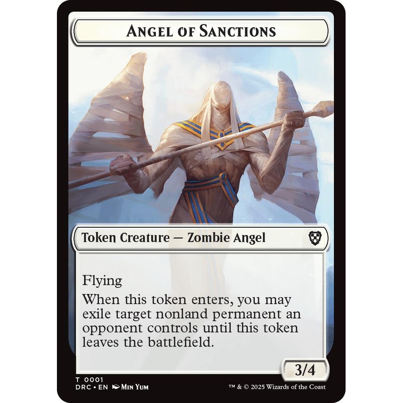 Angel of Sanctions // Zombie (0003) Double-Sided Token [Aetherdrift Tokens]