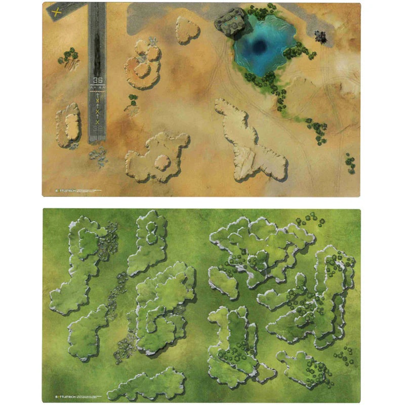 BattleTech: Alpha Strike – Aerobase #2/Grassland Hills #1 Hexless Battlemat