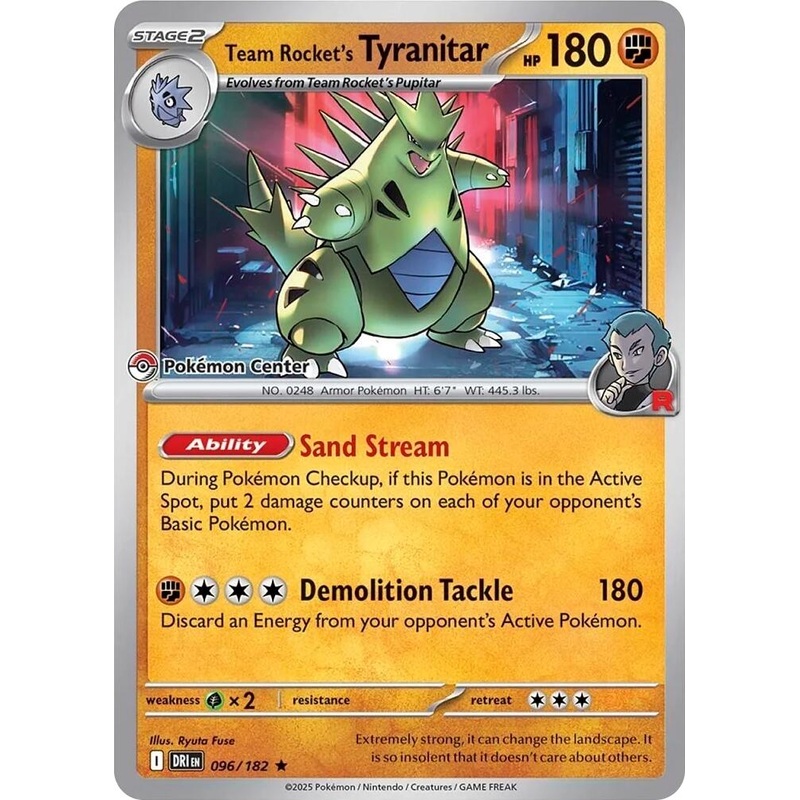 Team Rocket’s Tyranitar (096/182) (Pokemon Center Exclusive) [Miscellaneous Cards]