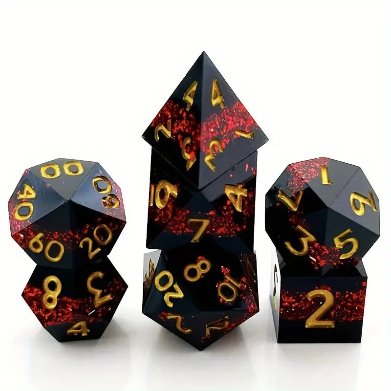 Volcanic Rift – Handcrafted Sharp Edge Dice Set