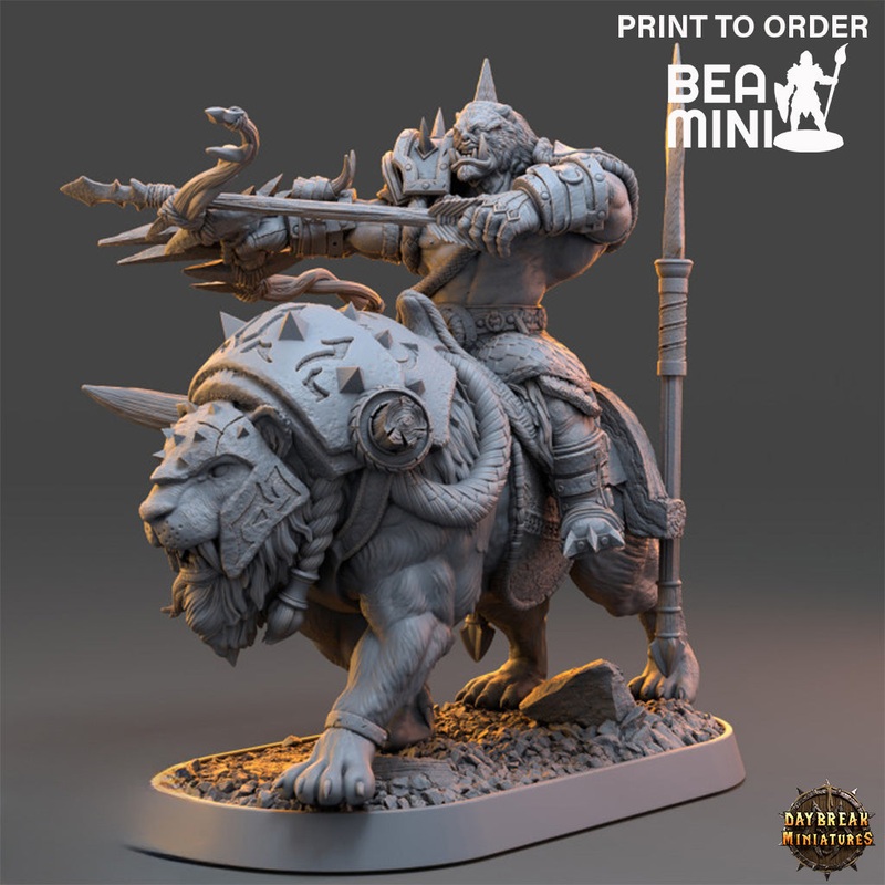 Zwoop Zauber on Cutter Cat – Zeithammers Green Brigade | BeaMini Print to Order Miniatures