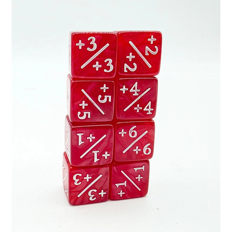 +1/+1 Pearl Red Counters for Magic – set of 8
