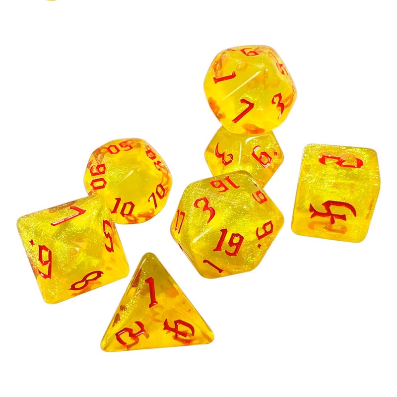 Golden Harvest – 7 Piece Polyhedral Dice Set + Dice Bag
