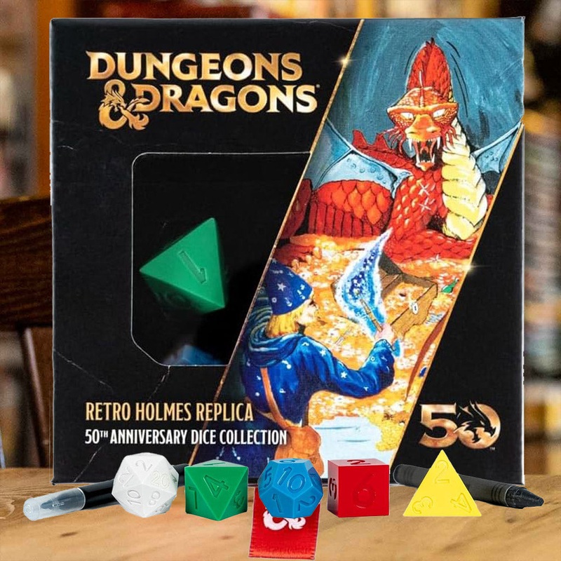 Dungeons & Dragons 50th Anniversary Retro Holmes Inspired Dice Set