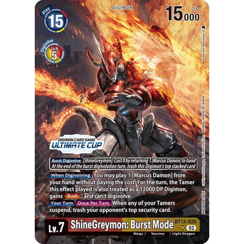 ShineGreymon: Burst Mode [BT13-020] (Ultimate Cup 2024) [Versus Royal Knights Booster]