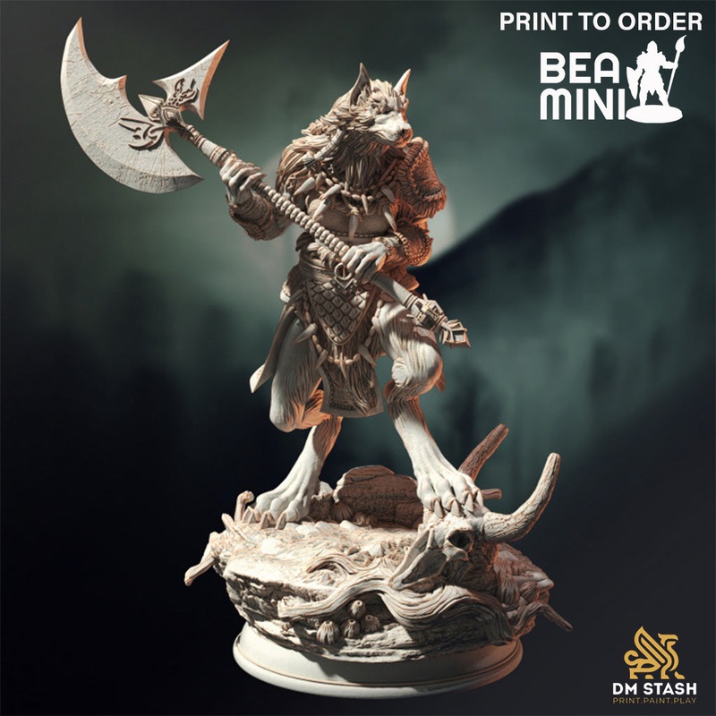 Werewolf Barbarian – Ariana Grey | BeaMini Print to Order Miniatures