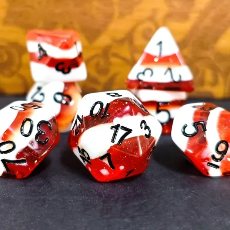 Ice Cream & Jelly – 7 Piece Polyhedral Dice Set + Dice Bag