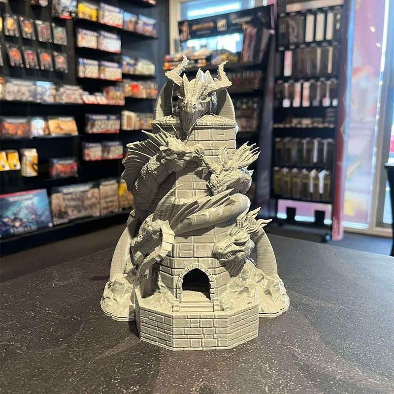3D Printed Dice Tower – Tiamat (Grey)