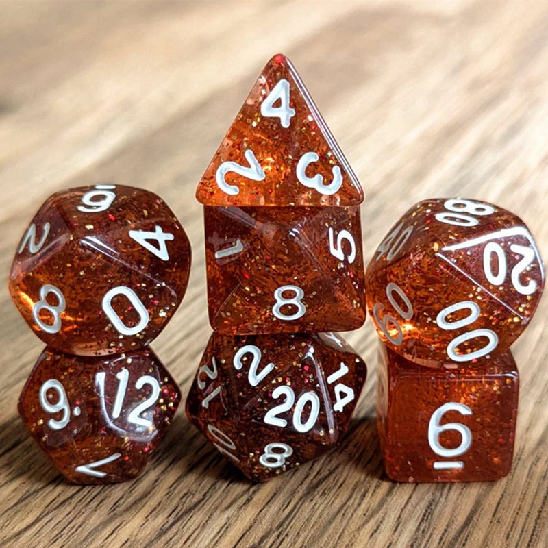 Guiding Bolt – 7 Piece Polyhedral Dice Set + Dice Bag