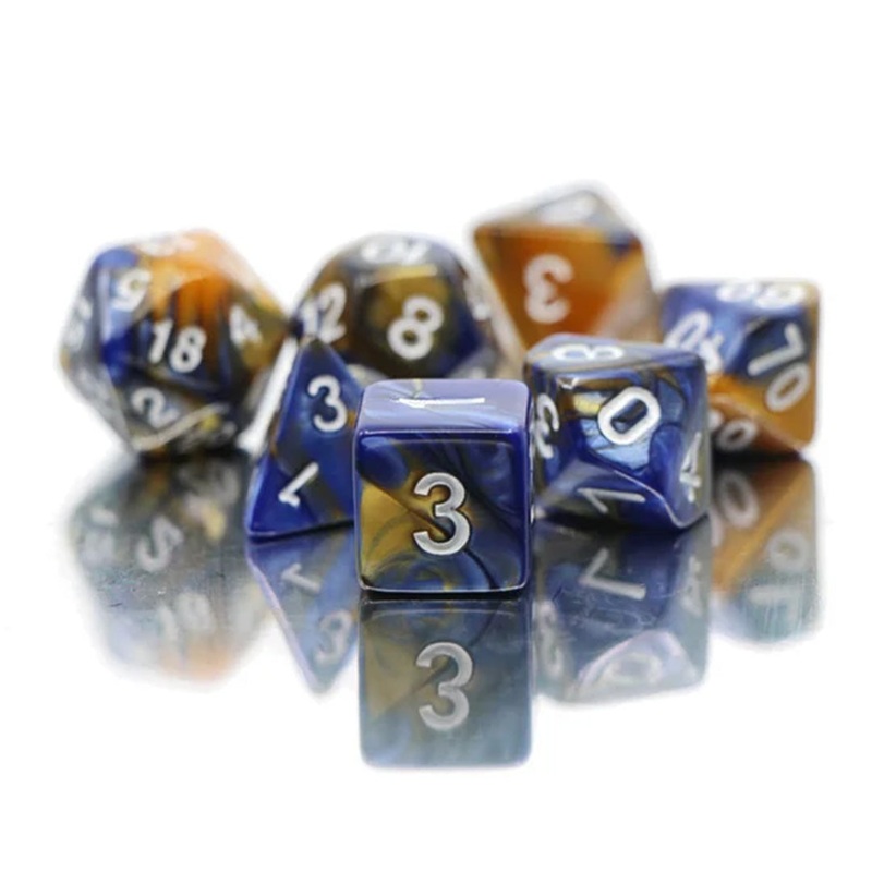 Twilight Fairy – 7 Piece Polyhedral Dice Set + Dice Bag