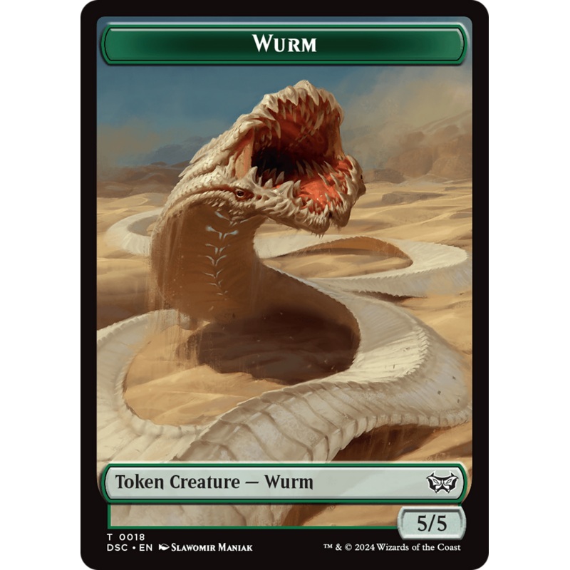 Wurm (0018) // Fractal Double-Sided Token [Duskmourn: House of Horror Commander Tokens]