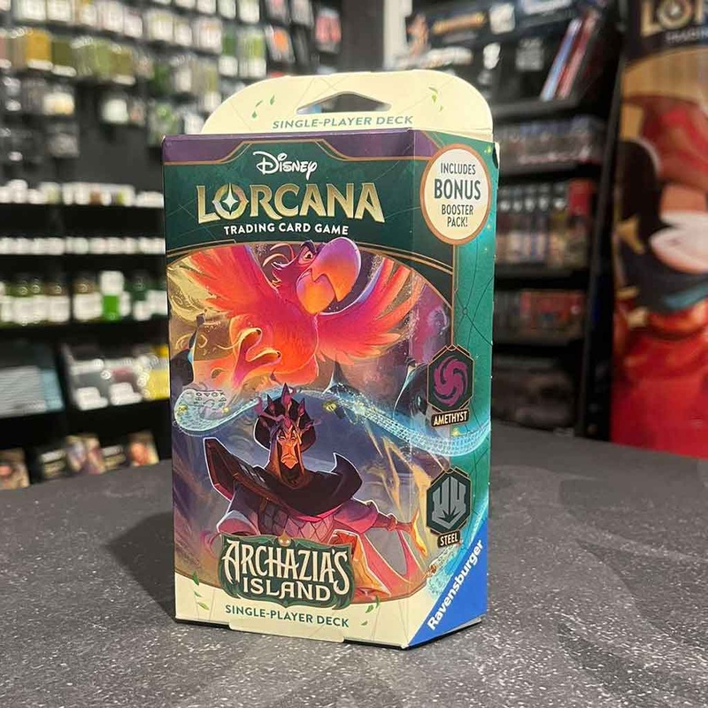 Disney Lorcana: Archazia’s Island Single-Player Deck – Amethyst & Steel