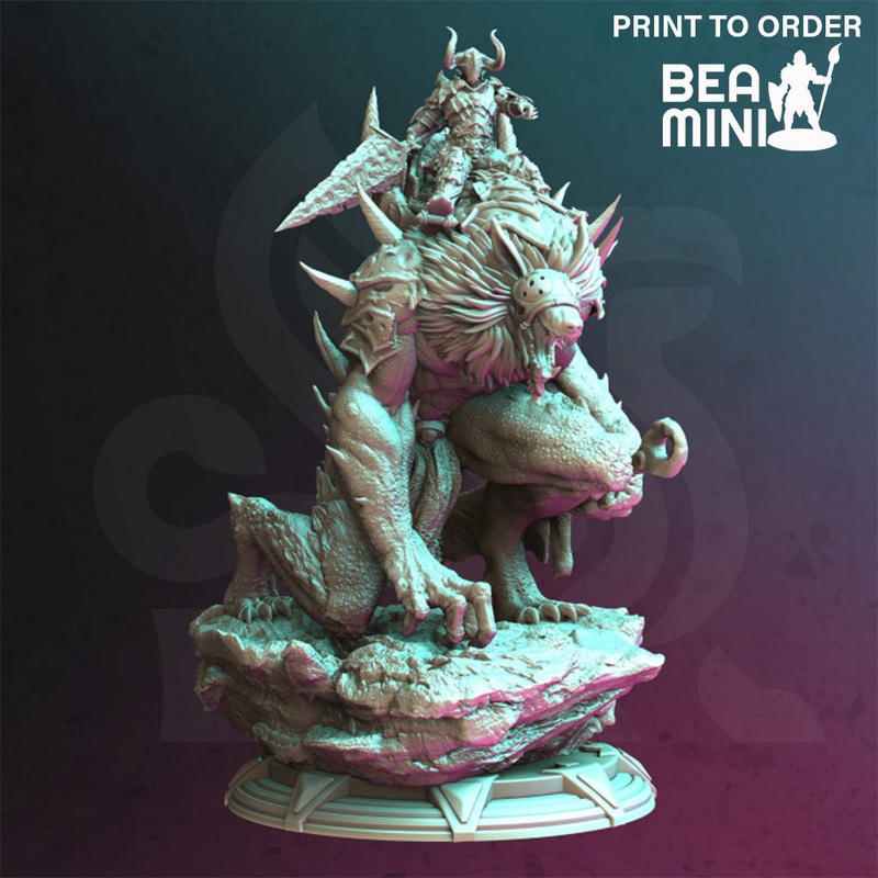 Werewolf Mounted Death Knight – Morian | BeaMini Print to Order Miniatures