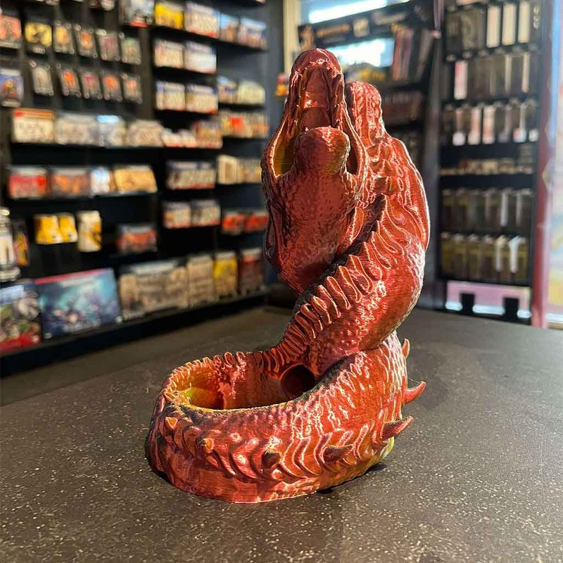 3D Printed Dice Tower – Dueling Dragons (Rainbow)