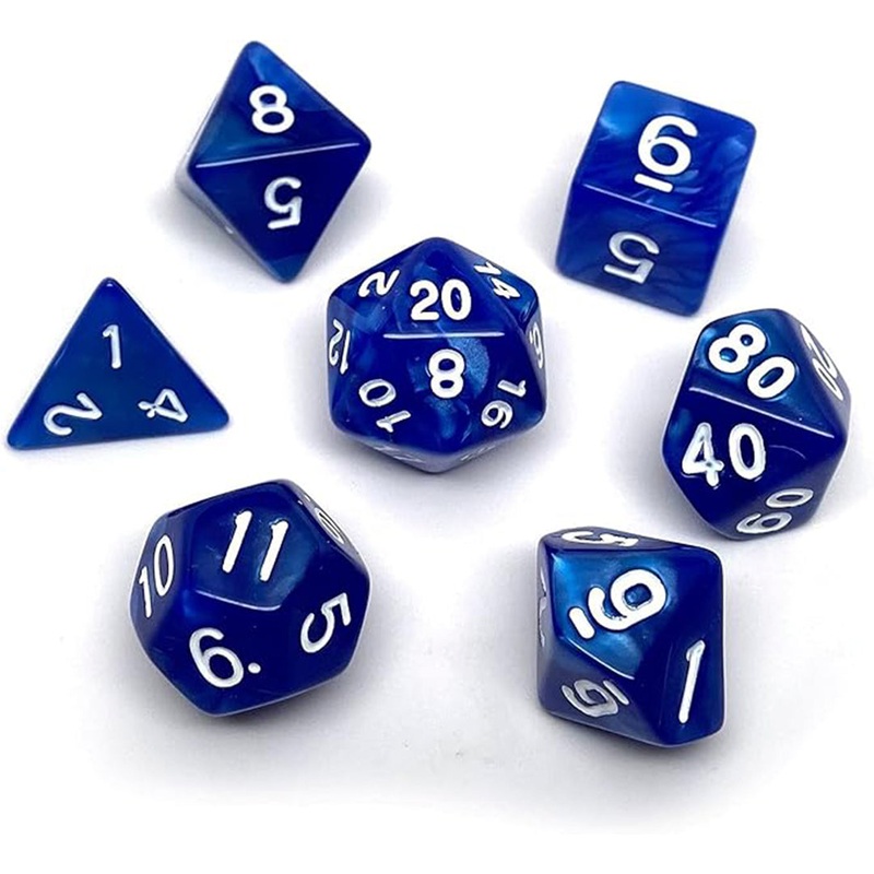 Frost Ward – 7 Piece Polyhedral Dice Set + Dice Bag