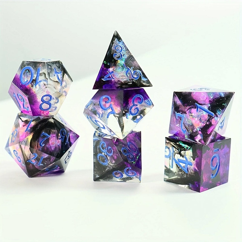 Dark Tide Rising – Handcrafted Sharp Edge Dice Set & Dice Case
