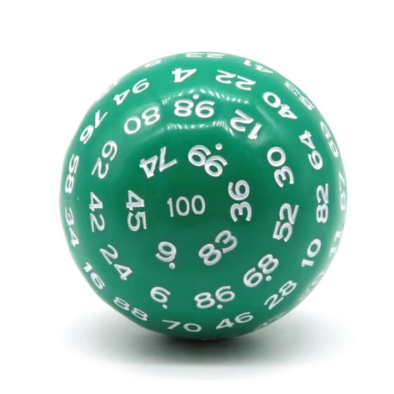 D100 (One Hundred Sided Dice) – Green/White