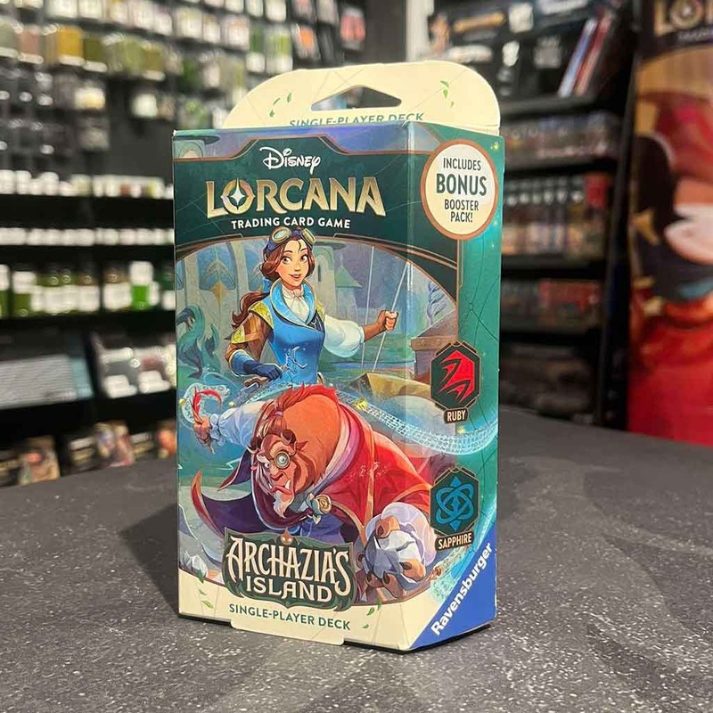 Disney Lorcana:  Archazia’s Island Single-Player Deck – Ruby & Sapphire